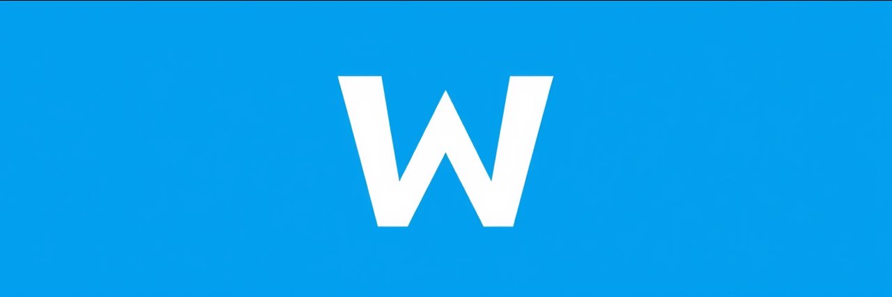 Modern minimalist white W icon on blue for residents of monmouthshire logo