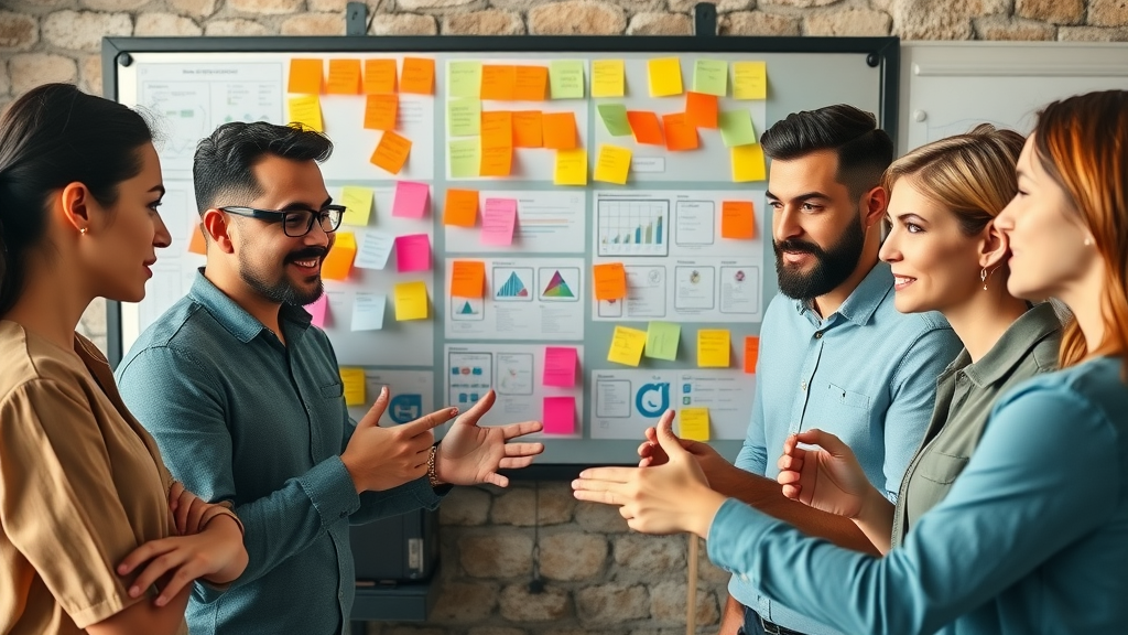 organized small business team planning cost-effective marketing strategies with collaborative planning