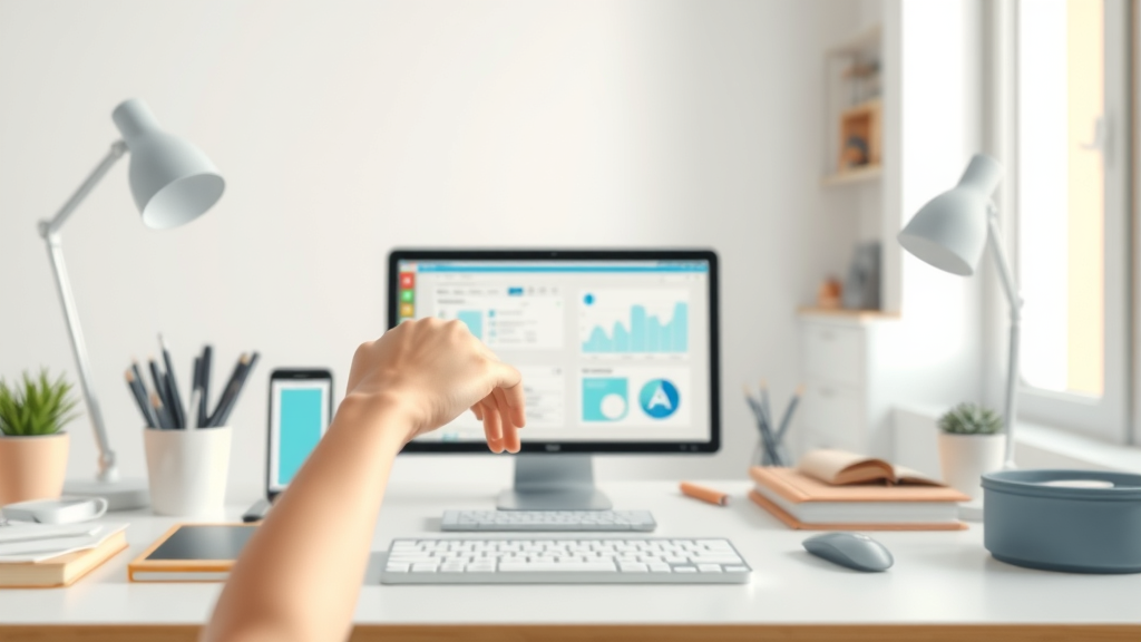 Empowering local businesses Monmouthshire: Arrangement of productivity tools on tidy desk