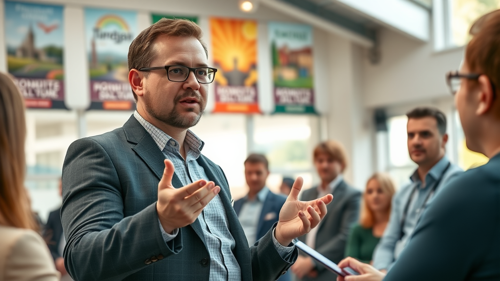 Localized marketing Monmouthshire business presentation with local entrepreneur