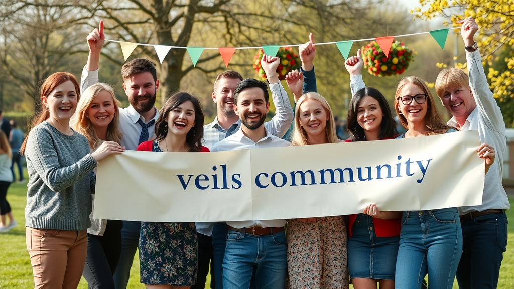 Successful collaborative marketing event with happy small business teams in Monmouthshire park