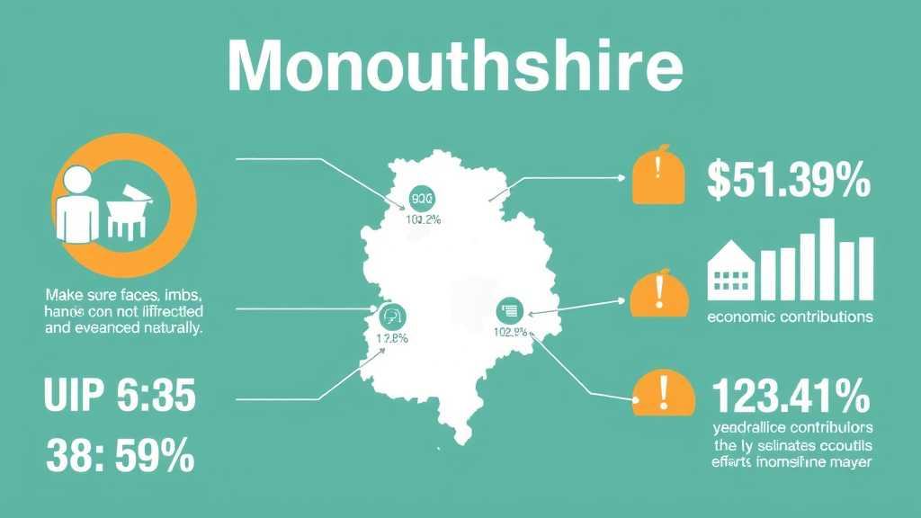Infographic illustrating local business advocacy Monmouthshire with business statistics and economic contributions