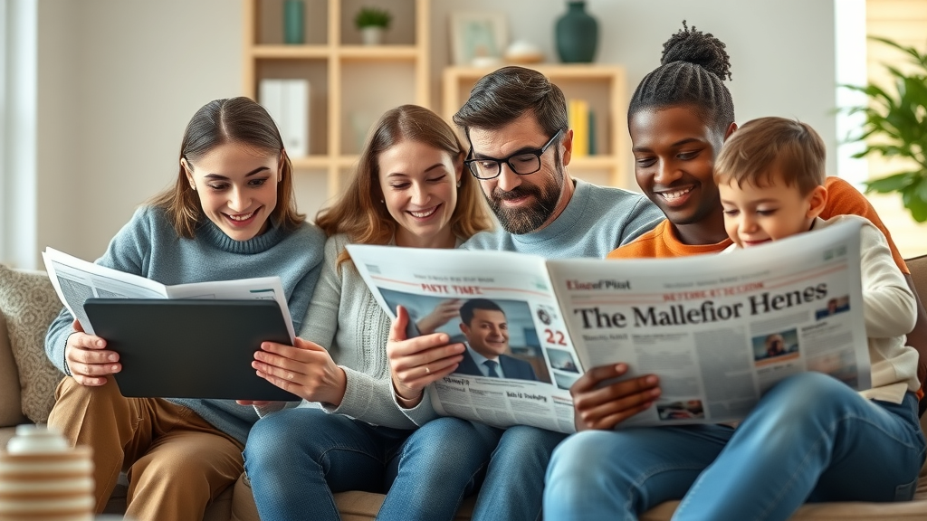 Abergavenny family engaging with abergavenny launches its own local media servi ce using digital devices and print newspapers for local news