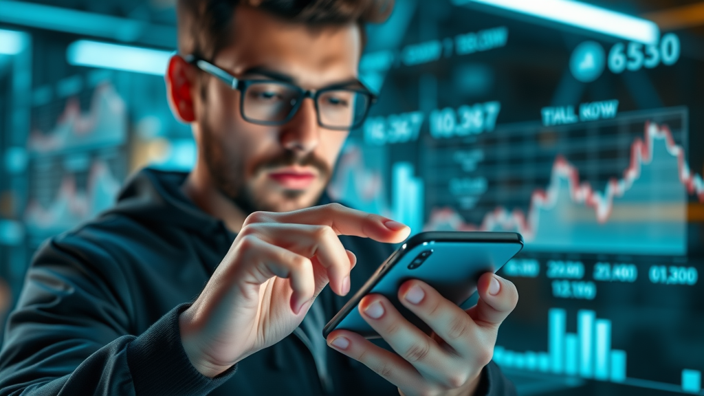 User checking real-time business news alerts on smartphone, reflecting the need for staying updated on urgent news.
