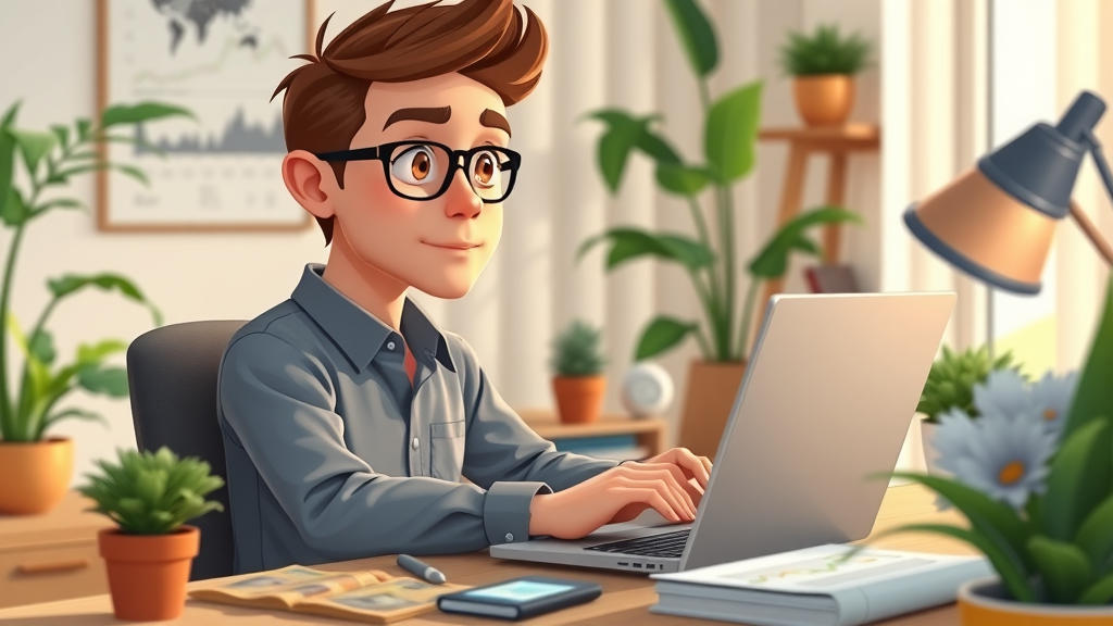 Personal investor reviewing business news for portfolio management at home