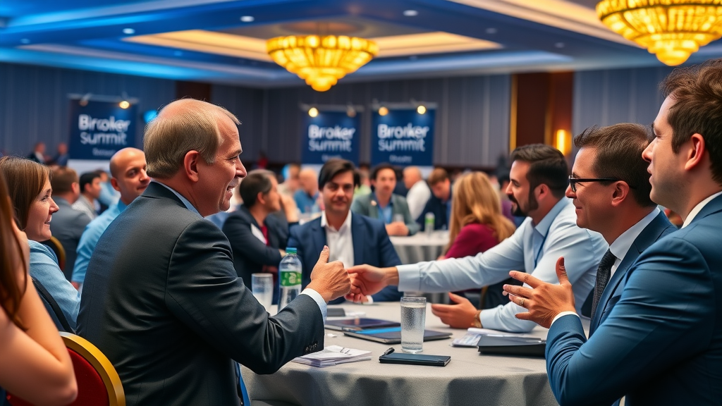 broker summit event participants shaping Long Island business news in a packed, animated conference
