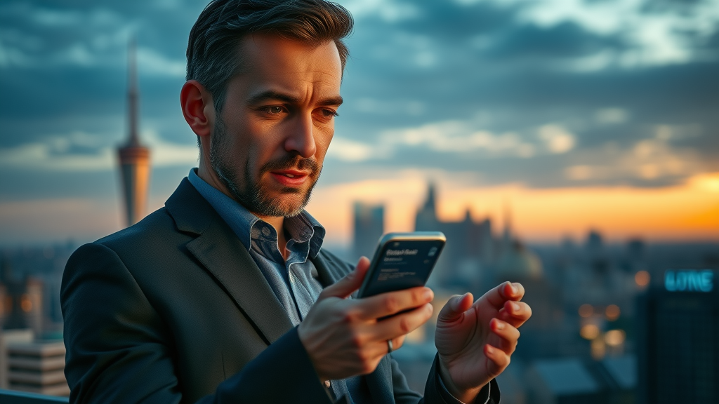 Investor reacting fast to breaking business news investment advantage